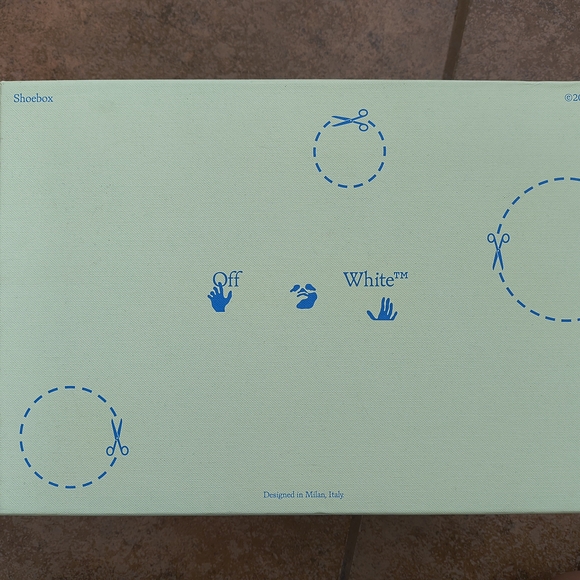 Off-White White Sneakers with Black Stripes and Tan Accents - Picture 4 of 4